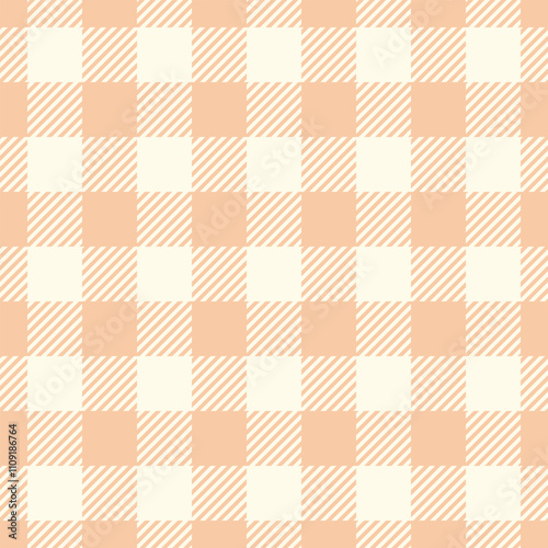 Length pattern textile plaid, expressive texture background seamless. Bedroom fabric check vector tartan in orange and ivory colors.