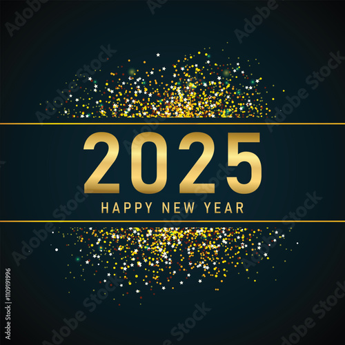 2025 New Year Celebration, Modern 2025 New Year Design, Festive 2025 Happy New Year
