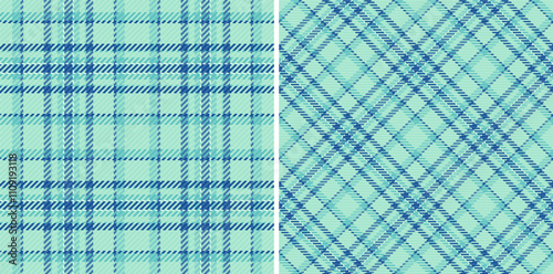 Plaid tartan pattern of background fabric vector with a seamless textile texture check. Set in sky colors for apartment decor ideas.