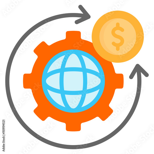 Economic and Industrial growth Flat Icon