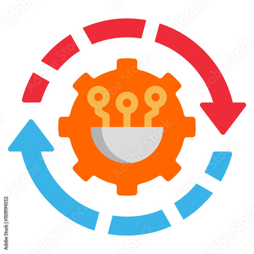 Economic and Industrial growth Flat Icon