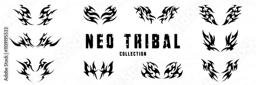 neo tribal contemporary tattoo set design