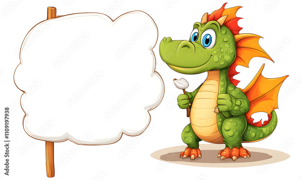 Fototapeta premium Vibrant Chinese Dragon Doodles, Playful and Whimsical 2D Illustrations for Posters, Tags, and Banners