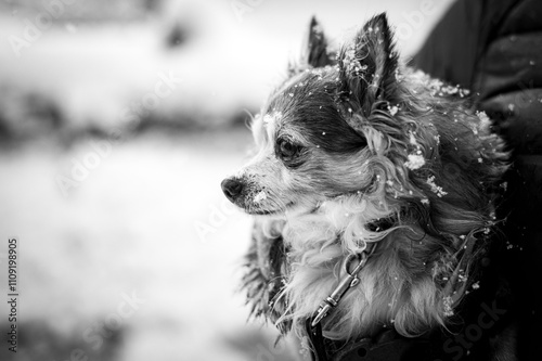 black and white dog