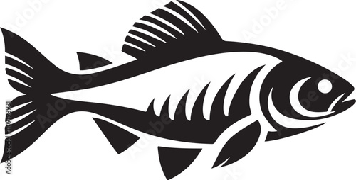 Fish silhouette vector art illustration