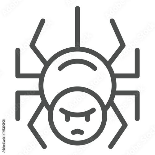 Spider line icon, halloween concept. Vector graphics. Pest sign on white background, outline style icon for mobile or web design.