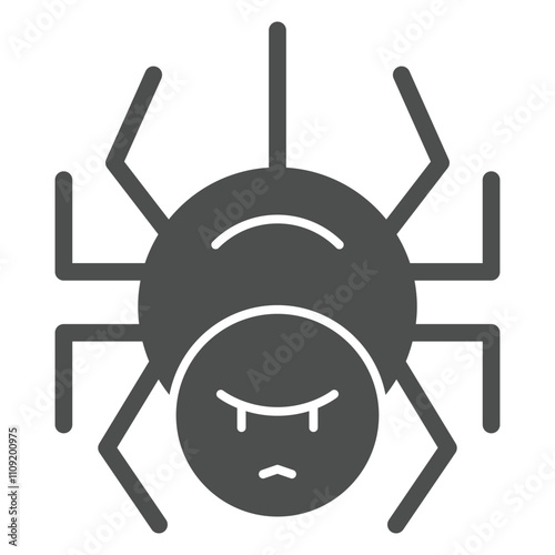 Spider solid icon, halloween concept. Vector graphics. Pest sign on white background, glyph style icon for mobile or web design.