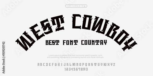 West Cowboy is A vintage serif font in western style. This font looks better for short phrases, headlines and can be used for many creative products, such as shirt prints, america labels, many other