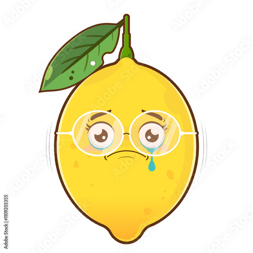 lemon crying face cartoon cute