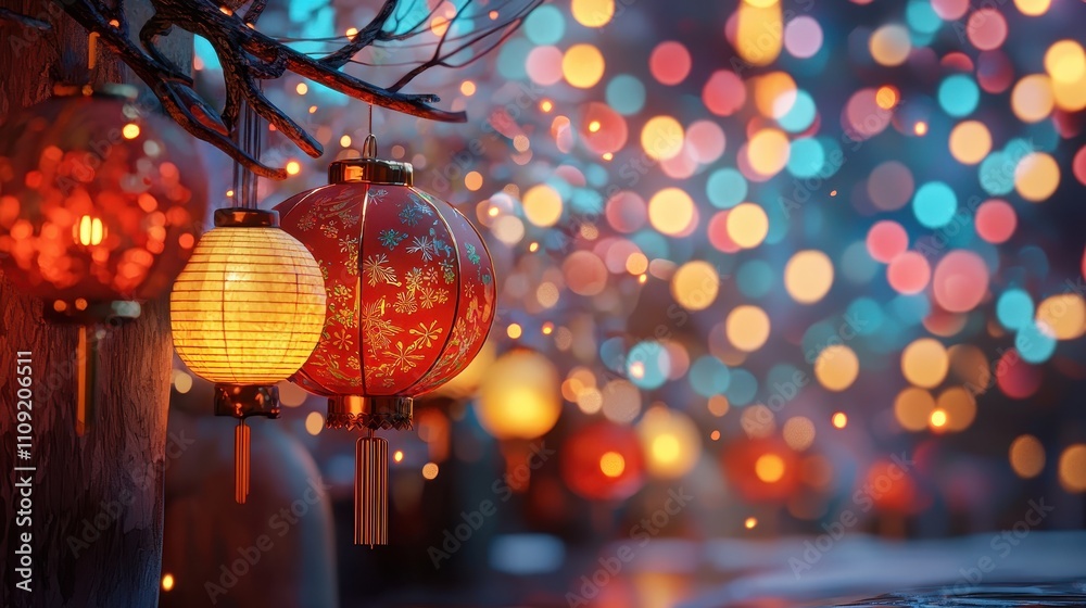 New Year 2025 Wishes with Festive Lanterns New Year 2025 Wishes with Festive Lanterns