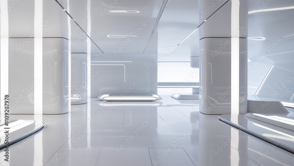 Obraz premium White Horizons: A Glimpse into the Future