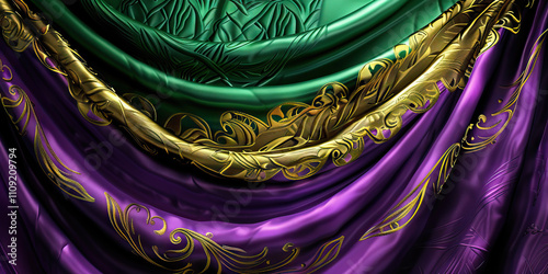 Historical Elegance: Deep, rich colors like royal purple, emerald green, and gold create a historical elegance theme photo