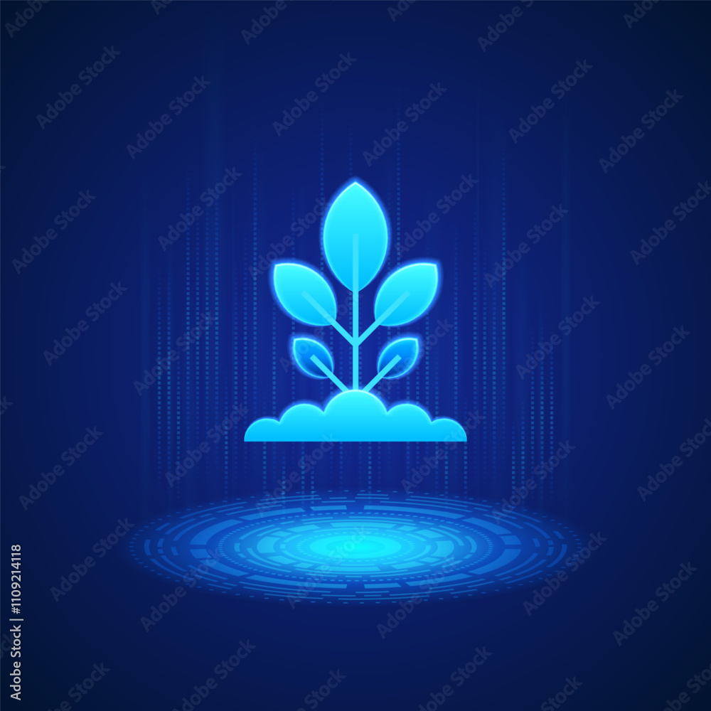 Erging Icon Business icon depicting growth with a stylized plant with three leaves ...