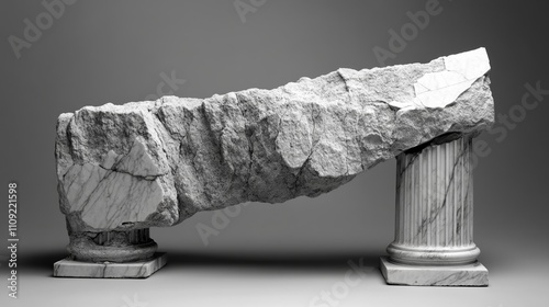 Broken Column Marble Sculpture Ruin Destruction History Architecture