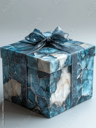 Striking Holiday Gift Box with Turquoise Stone Texture