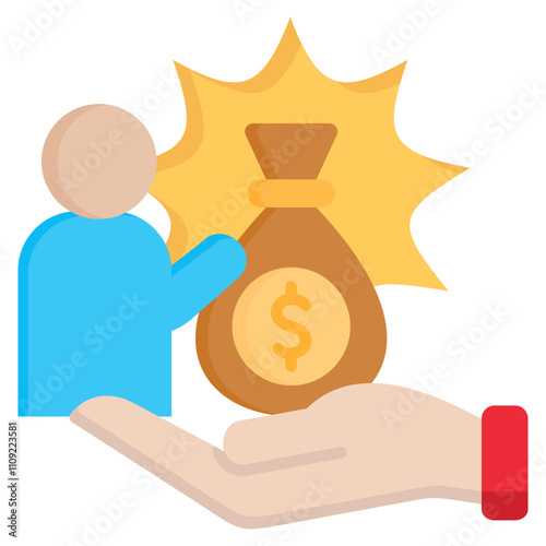 Sales and Job Activity Flat Color Icon