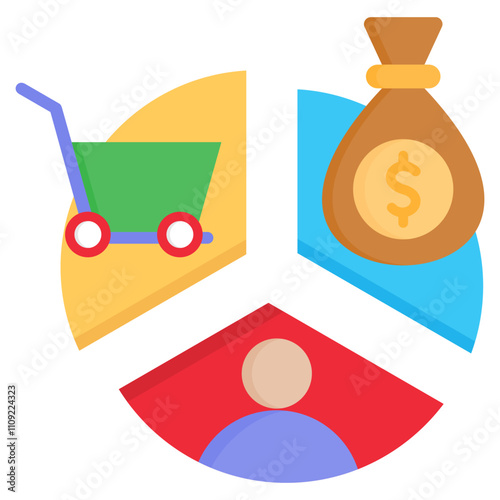 Sales and Job Activity Flat Color Icon