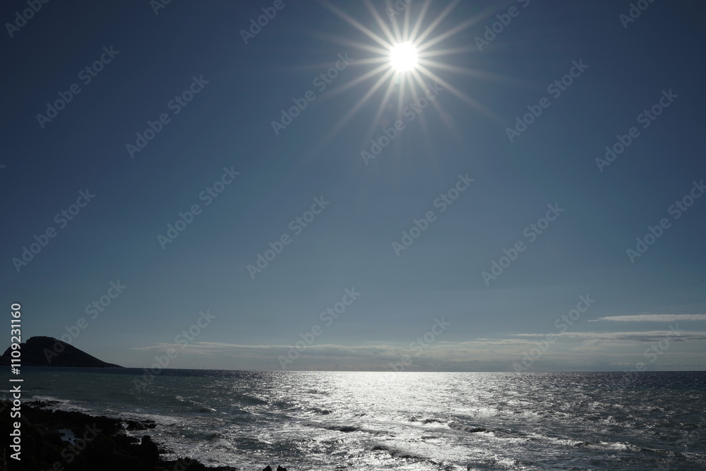 Fototapeta premium Sunset on the beach with beautiful colors at summer