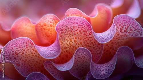 Vibrant Close-up of Colorful Ruffled Petals with Intricate Textures and Patterns