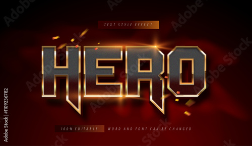 Gold Hero text style effect editable