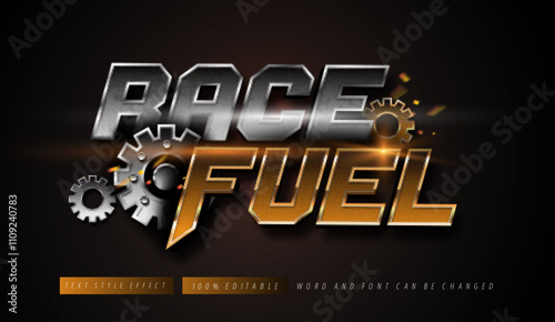 Race Fuel with gear text style effect editable