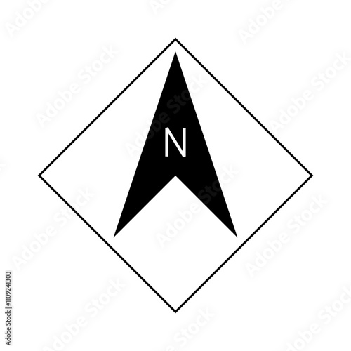Architectural north arrow and compass outline vector