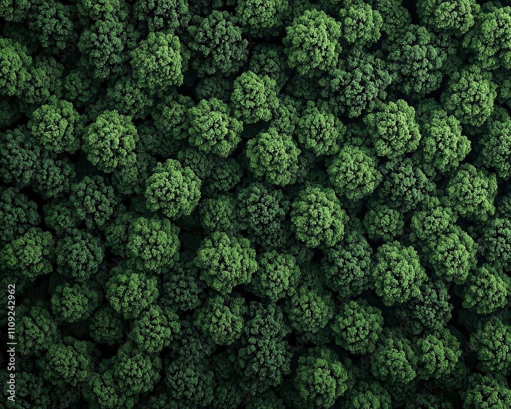 Aerial view of forest, atmospheric oxygen visualized, 3D illustration Aerial view of forest, atmospheric oxygen visualized, 3D illustration