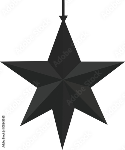 Minimal Star Ornament Silhouette Vector for Christmas