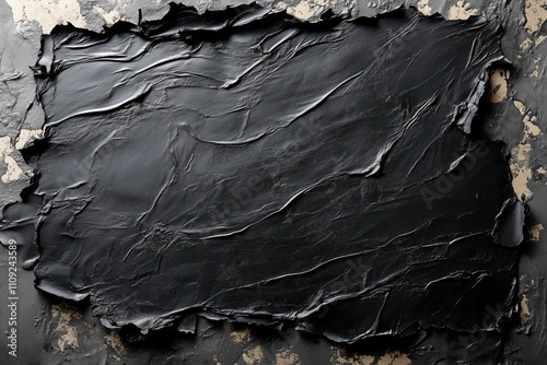 Black textured surface with uneven layers and dramatic contrast photo