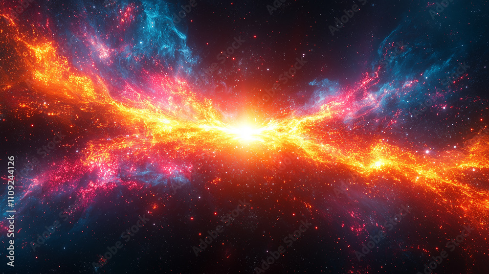 Fototapeta premium Abstract space background with nebula, stars and galaxies. 3d rendering