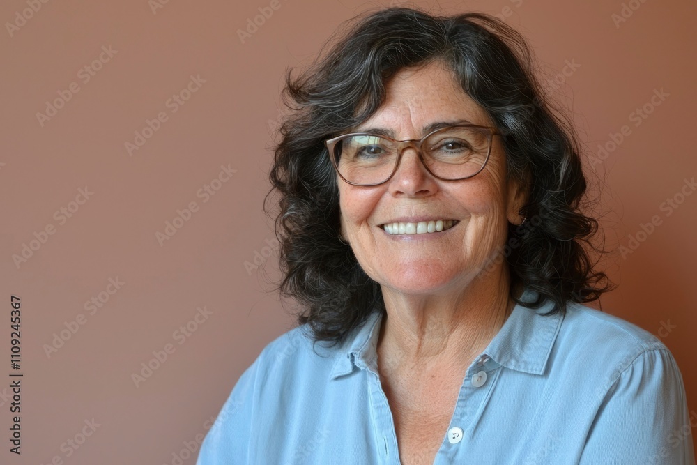 Portrait of a smiling mature woman wearing glasses Portrait of a smiling mature woman wearing glasses