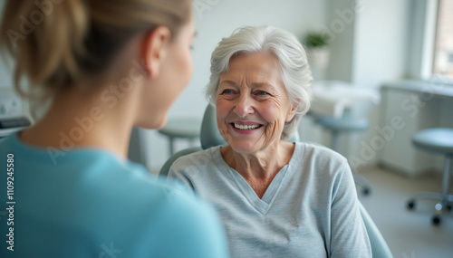 Wallpaper Mural  A confident elderly woman smiling warmly at the dentist’s office, emphasizing the importance of senior healthcare services and professional, friendly dental care  Torontodigital.ca