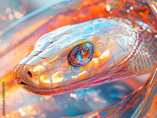 Abstract glittering snake wallpaper