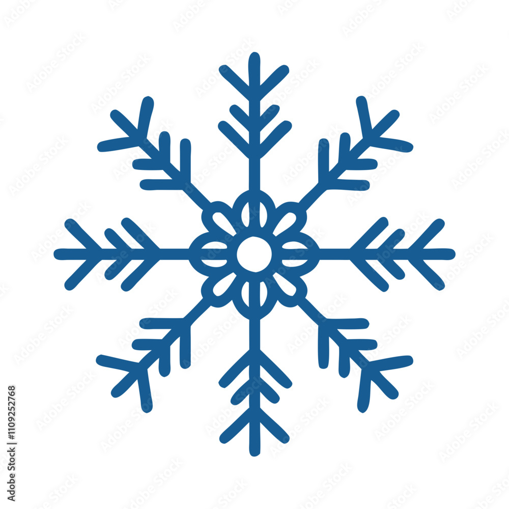 Fototapeta premium Simple Snowflake, Snowflake, Snowflake Vector, Snowflake Snow Design, Snowflake icon