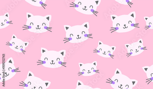 Cute cats pattern background vector design