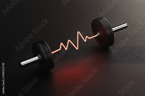 3d render representing the link between physical activity and health, ideal for a gym or fitness website photo