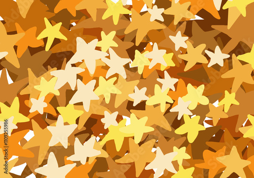A orange Colors star overlap, Creates a cluster of stars in bright shades of orange