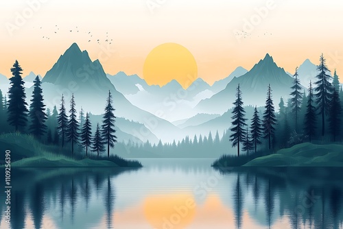 Hand painted Chinese style artistic conception Abstract landscape painting
