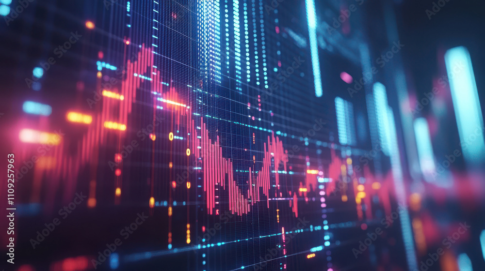 Visual representation of data trends in vibrant colors and patterns Visual representation of data trends in vibrant colors and patterns
