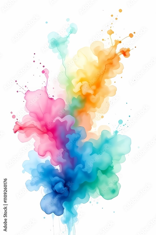 Obraz premium Watercolor background with flowers