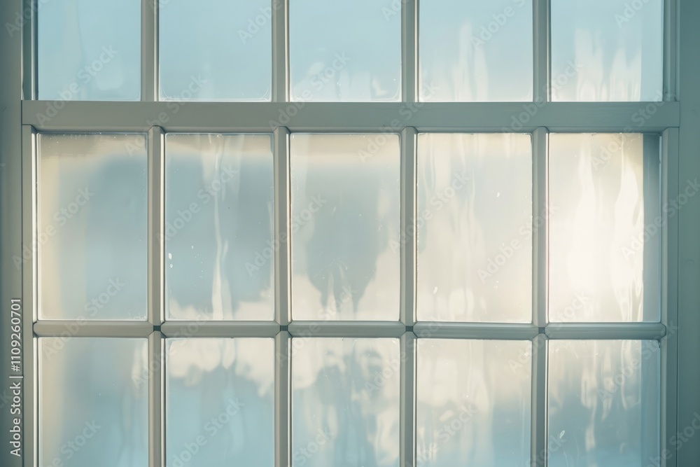 Fototapeta premium White Turbid Glass Window Background with Grain Suitable for Color Cast and Overlay.