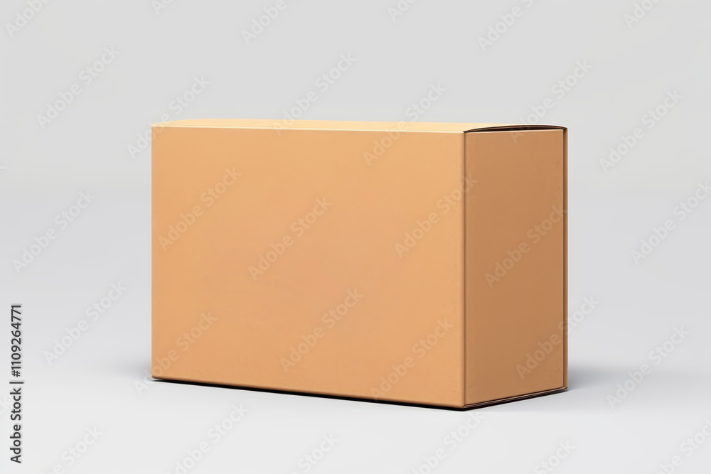 3d rendering Brown Cardboard paper box mockup scene on white background 3d rendering Brown Cardboard paper box mockup scene on white background