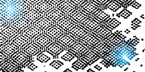 Abstract grunge grid polka dot halftone background pattern. Spotted black and white line illustration