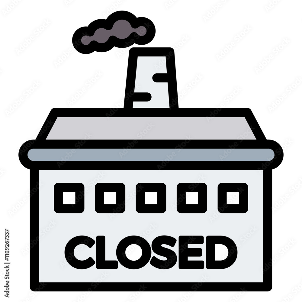 colored recession icon with black outline colored recession icon with black outline