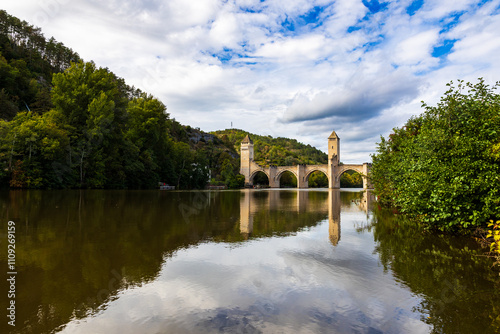 Valentré Bridge crossing the Lot River in Cahors