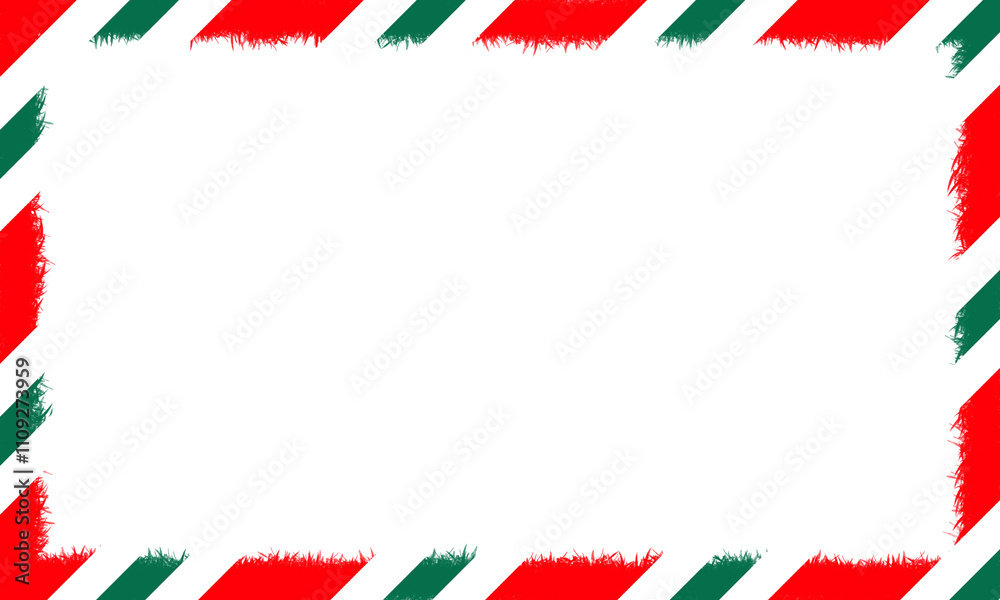 Christmas border frame. Christmas rectangle frame. Red and green Christmas line pattern. Christmas concept for decoration Christmas border frame. Christmas rectangle frame. Red and green Christmas line pattern. Christmas concept for decoration