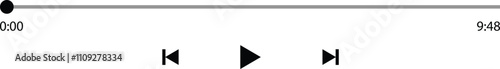 Audio or video player progress loading bar. Vector illustration