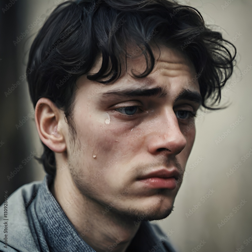 Obraz premium a sad young man