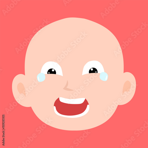 variant face expression human. bald man with many expressions cartoon character