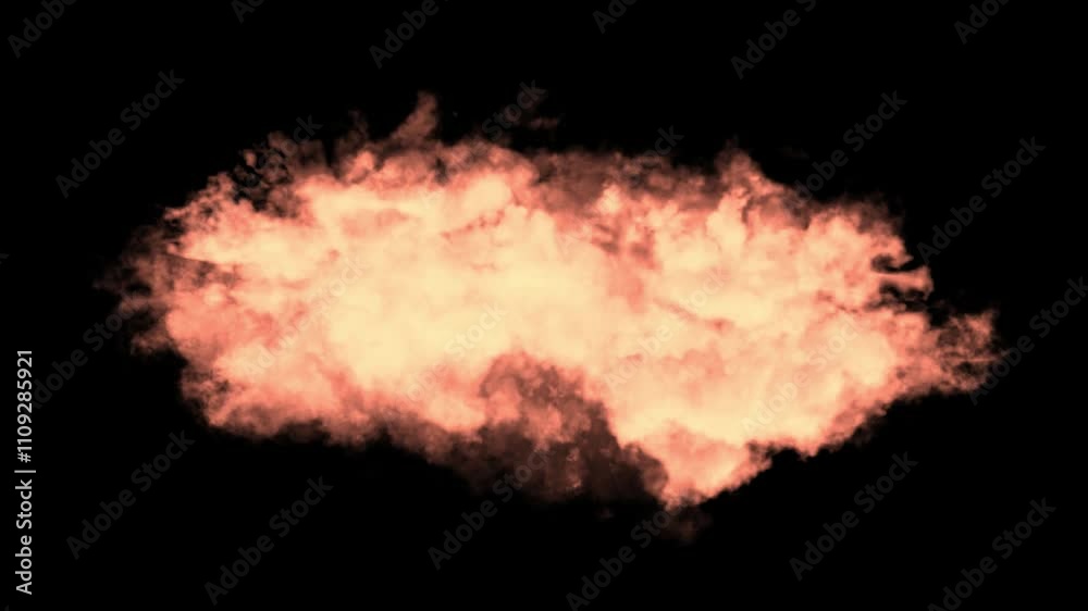 red cloud puff animation overlay